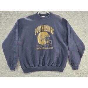 Hanes Y2K Sweatshirt Men's Navy 2XL Southerners Football 2003 Cotton Blend